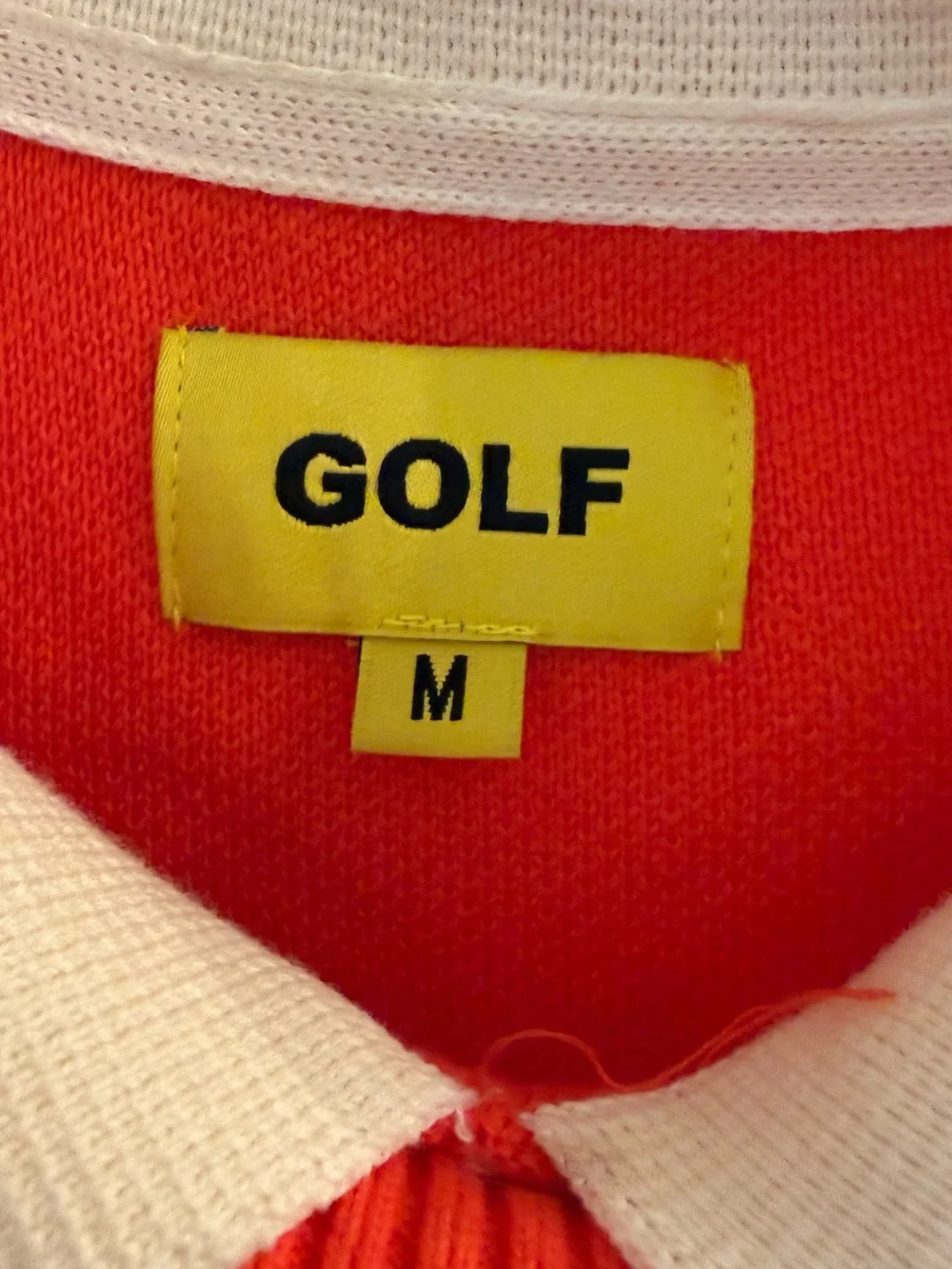 Golf Wang Orange Knit Sweater with Cream Polo Collar - Picture 3 of 5